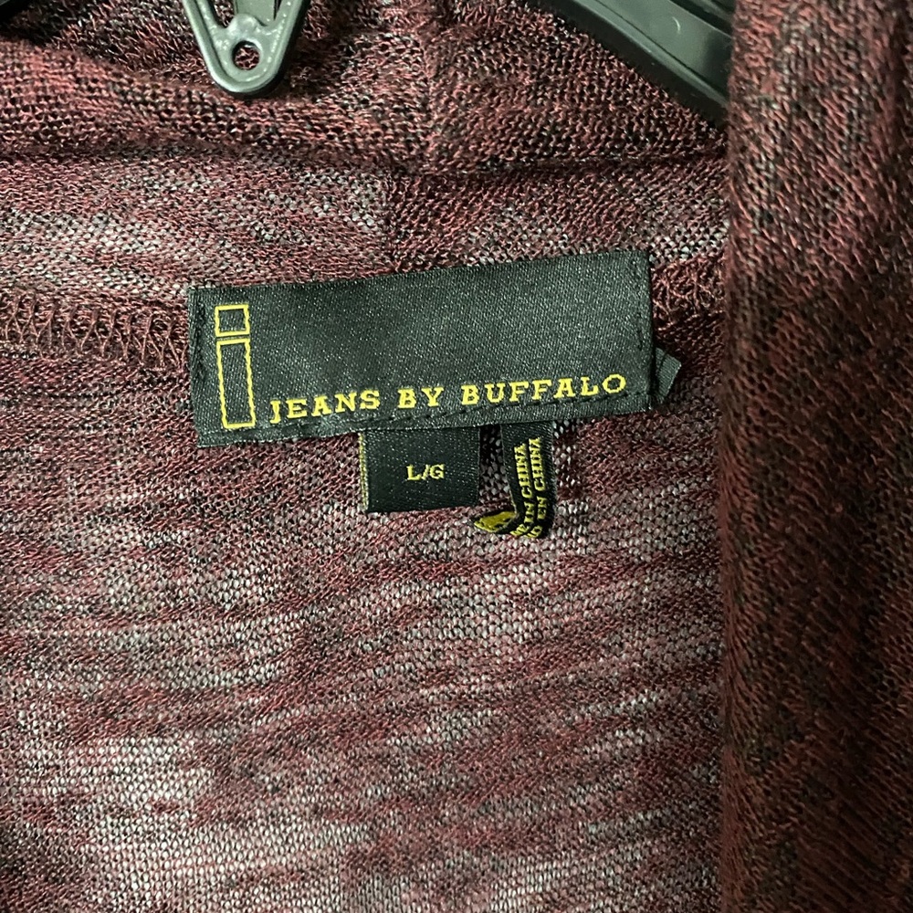 Jeans By Buffalo Open Front Cardigan Burgundy Siz… - image 2